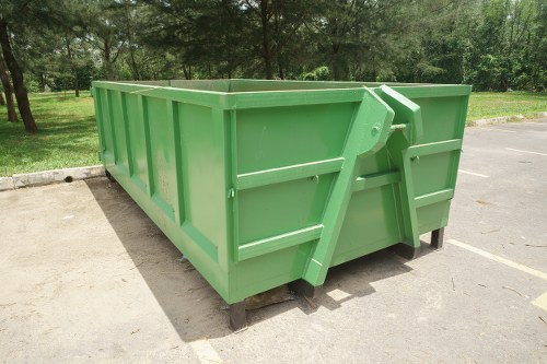 Secure payment padlock and skip hire truck image