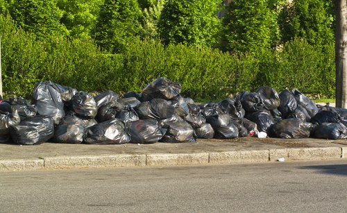 Workers sorting construction waste in Cricklewood